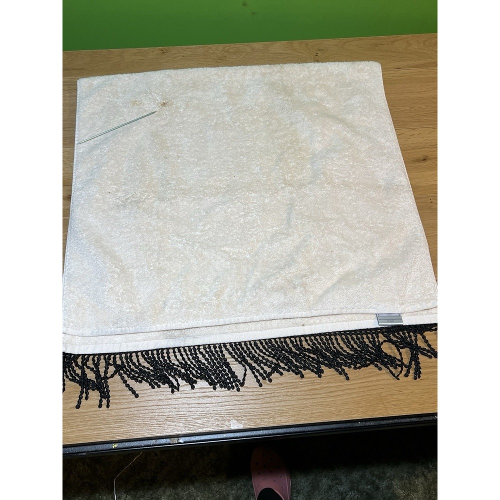Croscill Home 4 piece bath towel set floral fringe cotton cream Vtg READ - Picture 6 of 16